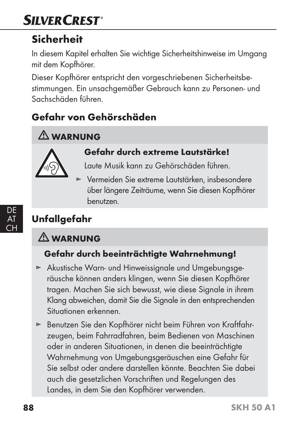 Sicherheit | Silvercrest SKH 50 A1 User Manual | Page 91 / 101