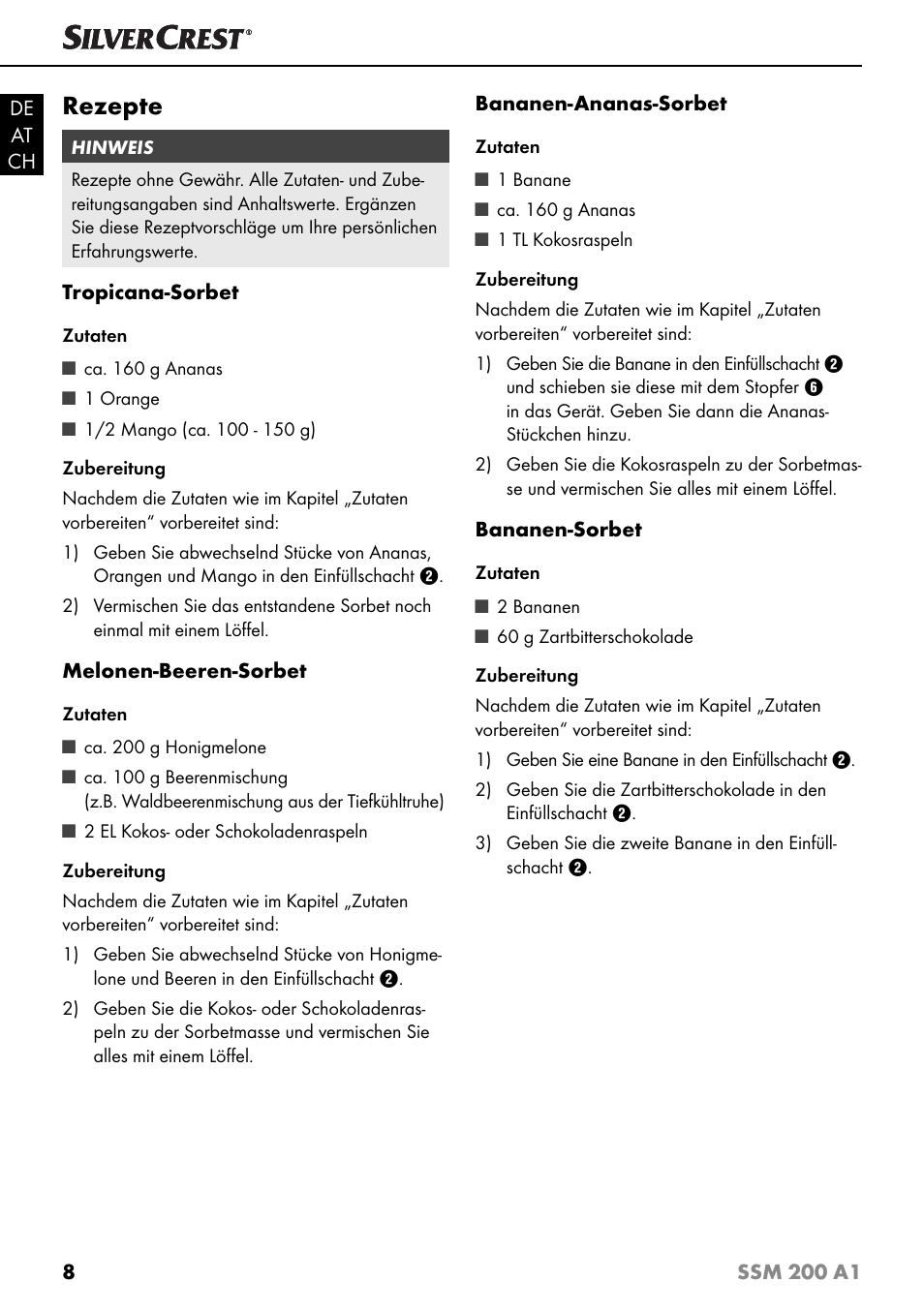 Rezepte | Silvercrest SSM 200 A1 User Manual | Page 11 / 44