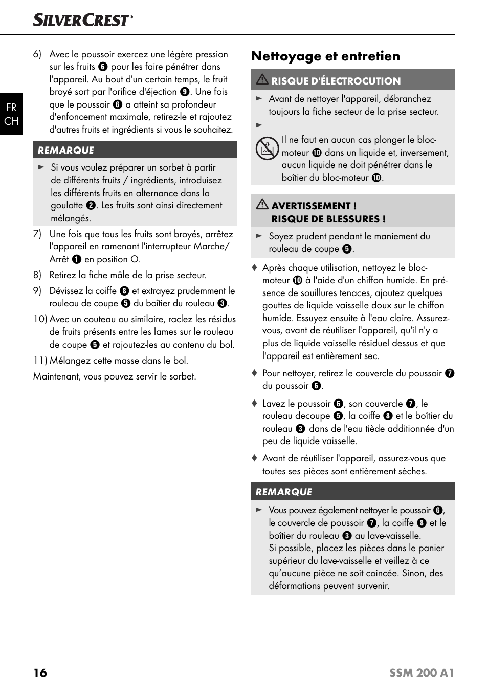 Nettoyage et entretien | Silvercrest SSM 200 A1 User Manual | Page 19 / 44