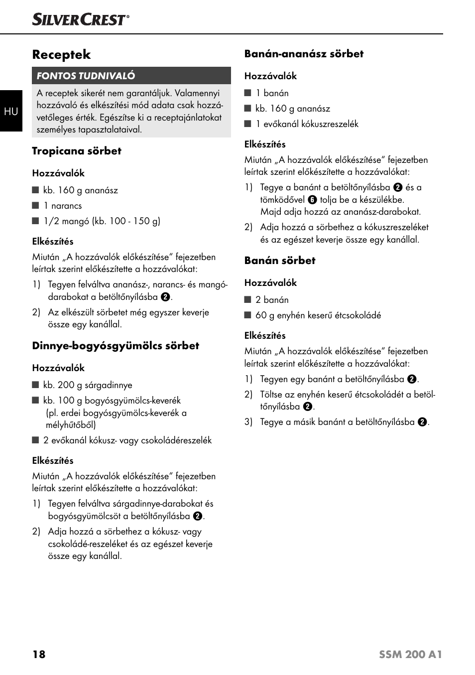 Receptek | Silvercrest SSM 200 A1 User Manual | Page 21 / 64