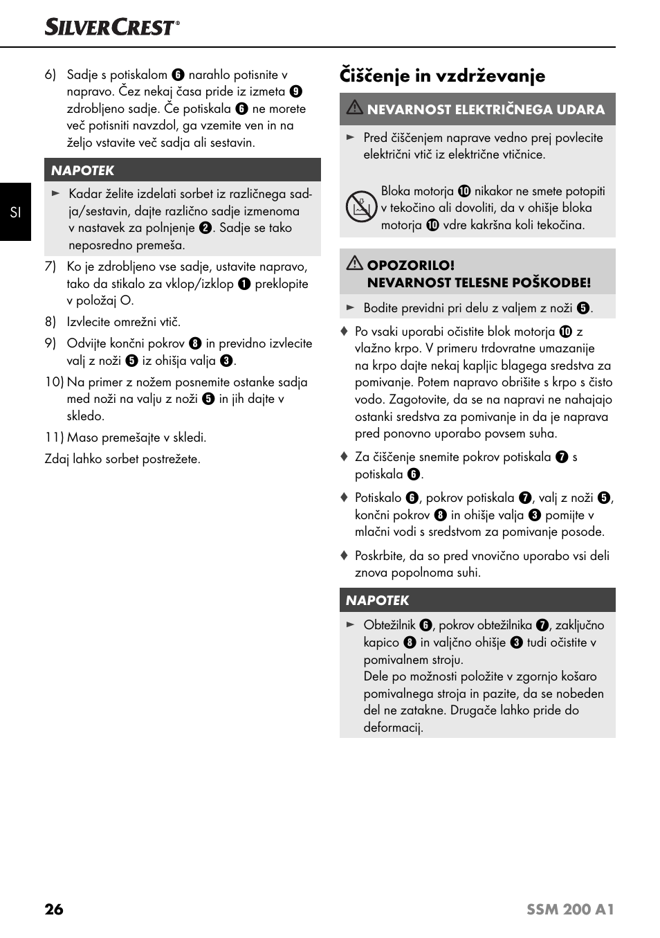 Čiščenje in vzdrževanje | Silvercrest SSM 200 A1 User Manual | Page 29 / 64