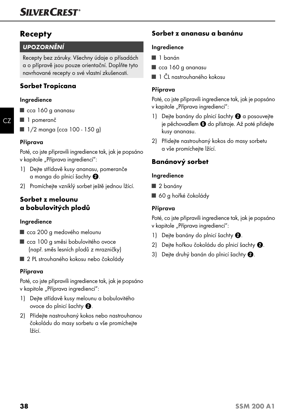 Recepty | Silvercrest SSM 200 A1 User Manual | Page 41 / 64