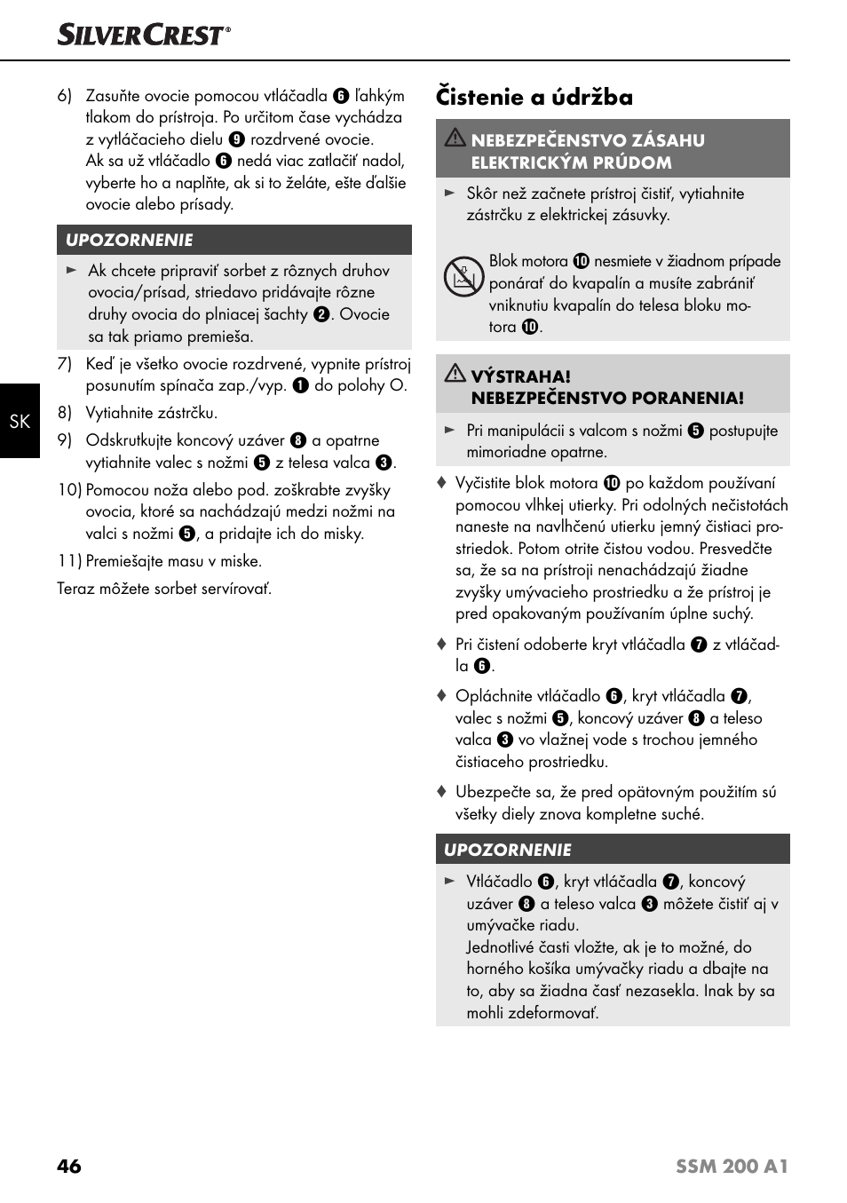 Čistenie a údržba | Silvercrest SSM 200 A1 User Manual | Page 49 / 64