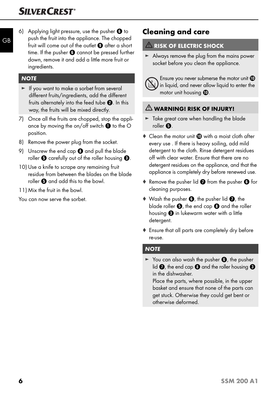 Cleaning and care | Silvercrest SSM 200 A1 User Manual | Page 9 / 64