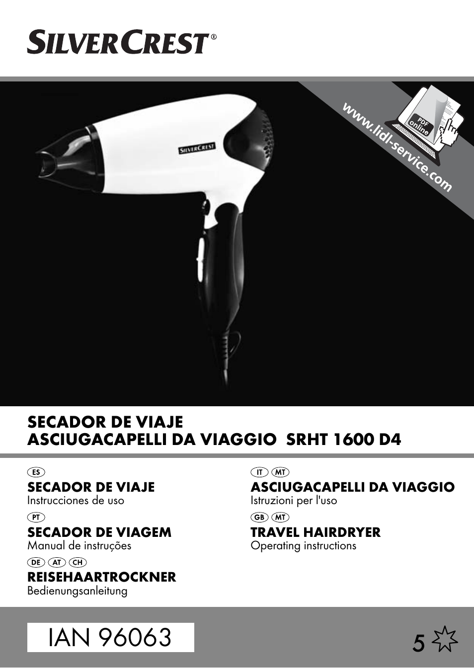 Silvercrest SRHT 1600 D4 User Manual | 73 pages