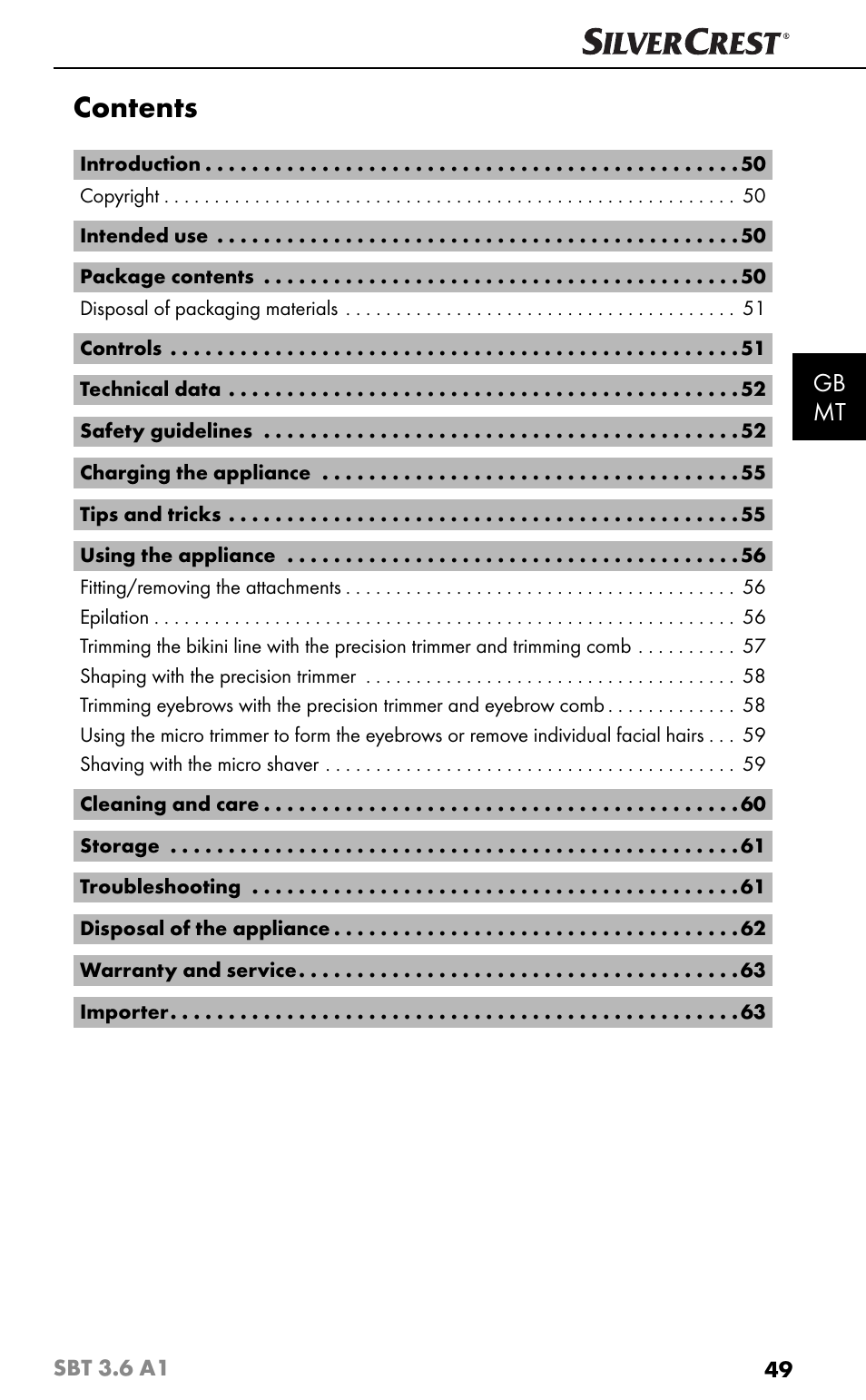 Silvercrest SBT 3.6 A1 User Manual | Page 52 / 83