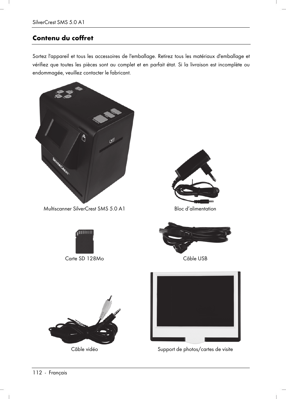 Contenu du coffret | Silvercrest SMS 5.0 A1 User Manual | Page 114 / 194