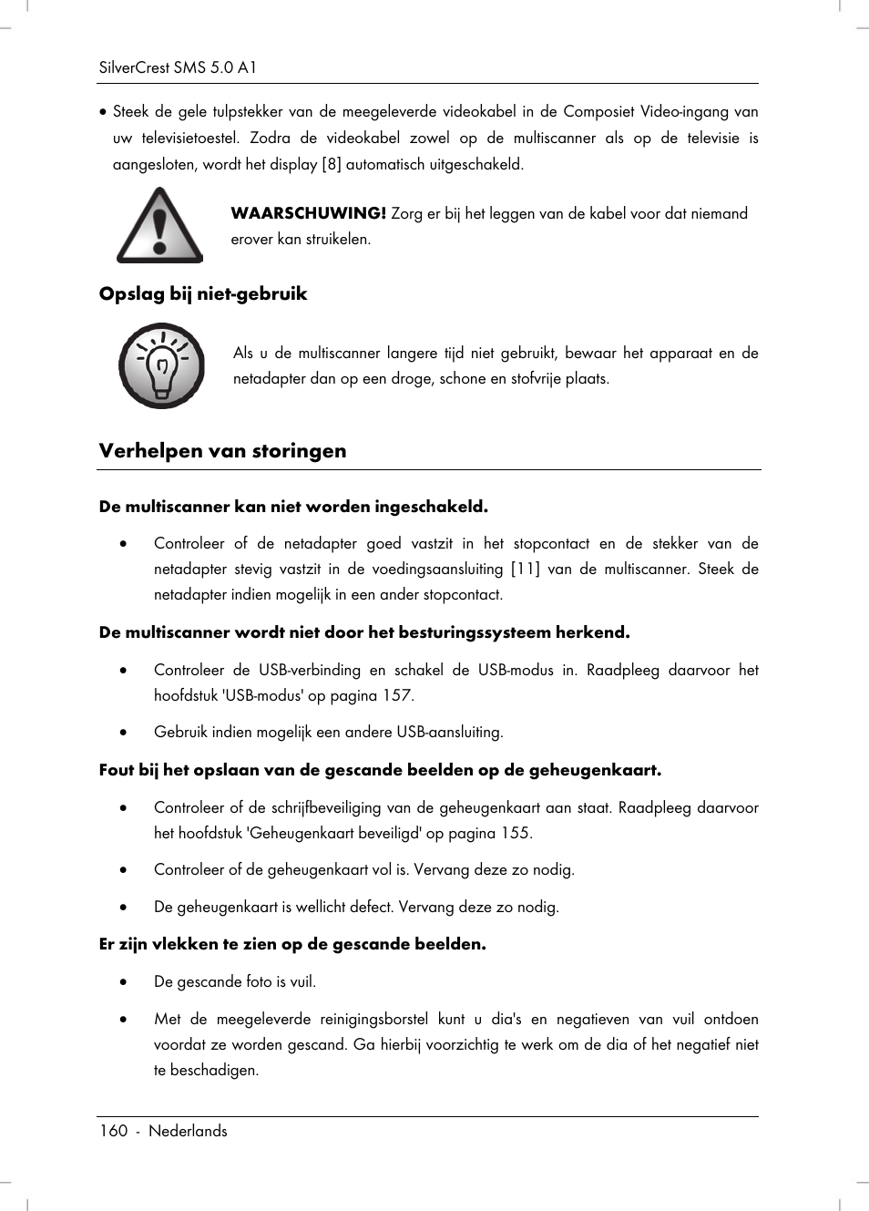 Verhelpen van storingen | Silvercrest SMS 5.0 A1 User Manual | Page 162 / 194