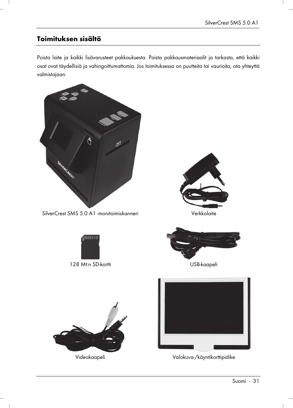 Toimituksen sisältö | Silvercrest SMS 5.0 A1 User Manual | Page 33 / 194
