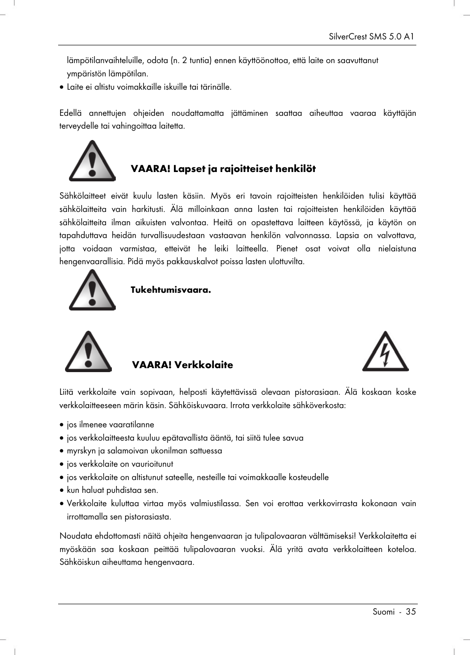 Silvercrest SMS 5.0 A1 User Manual | Page 37 / 194