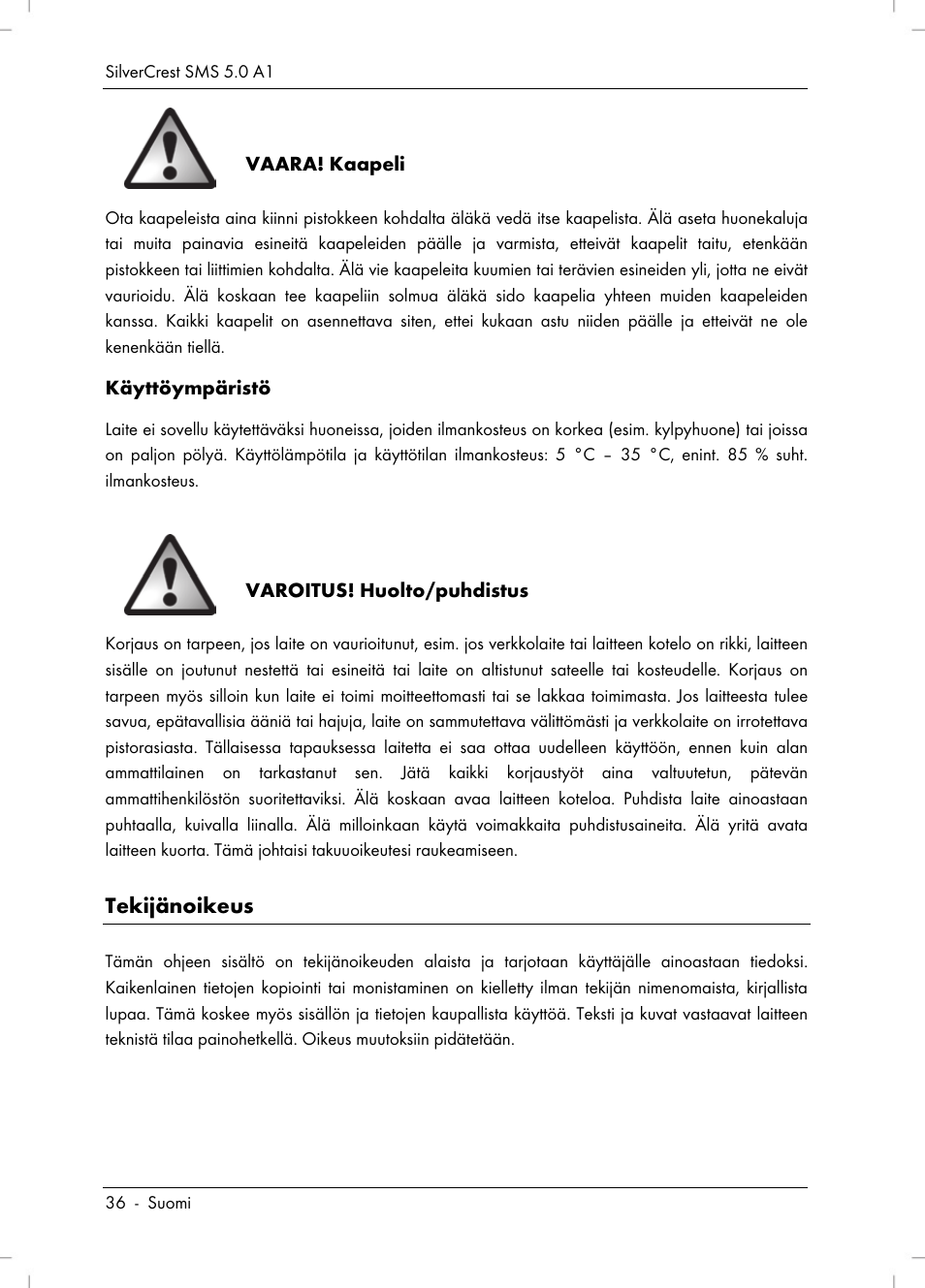 Silvercrest SMS 5.0 A1 User Manual | Page 38 / 194