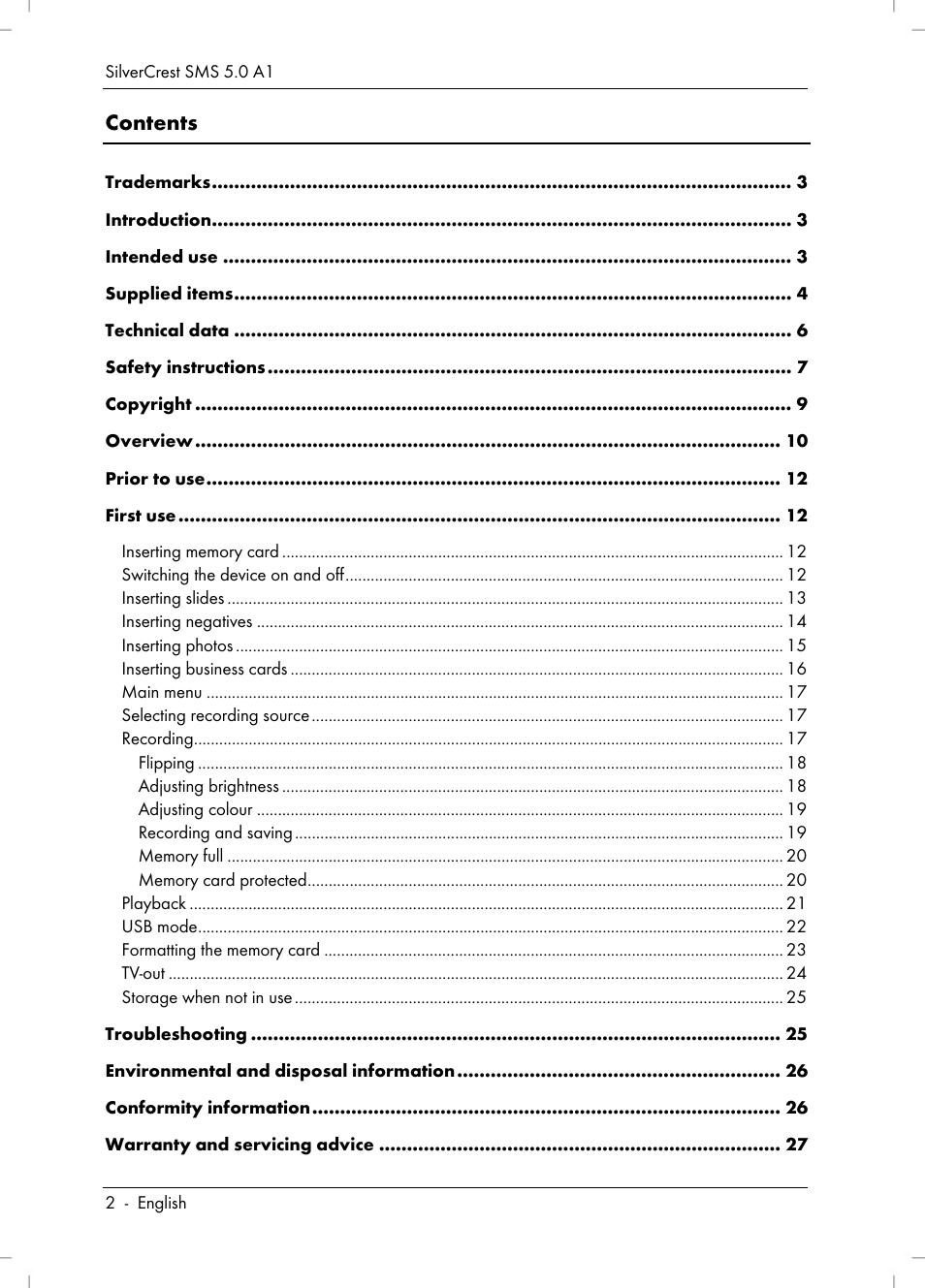 Silvercrest SMS 5.0 A1 User Manual | Page 4 / 194