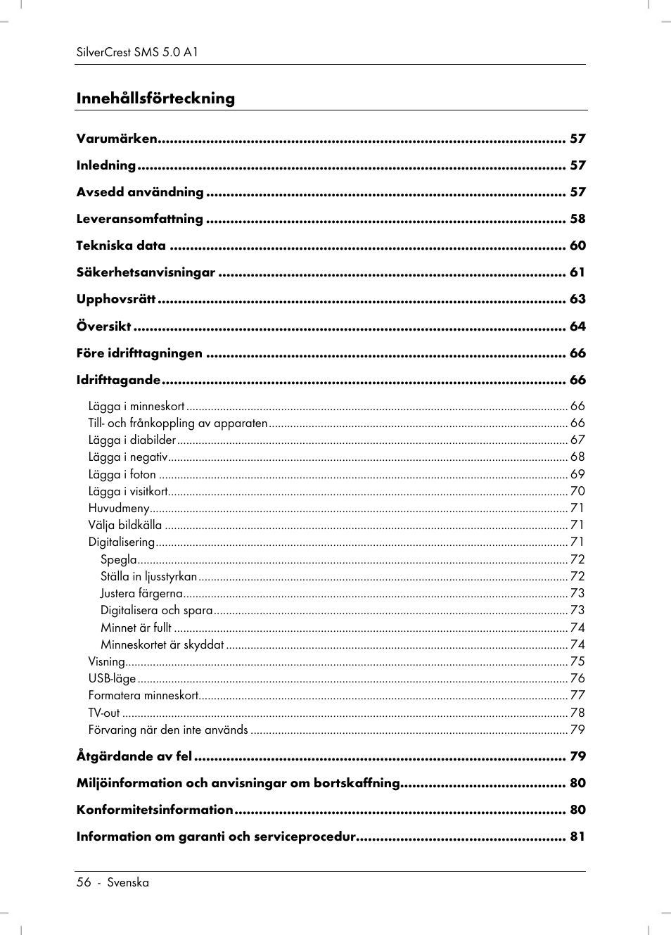 Silvercrest SMS 5.0 A1 User Manual | Page 58 / 194
