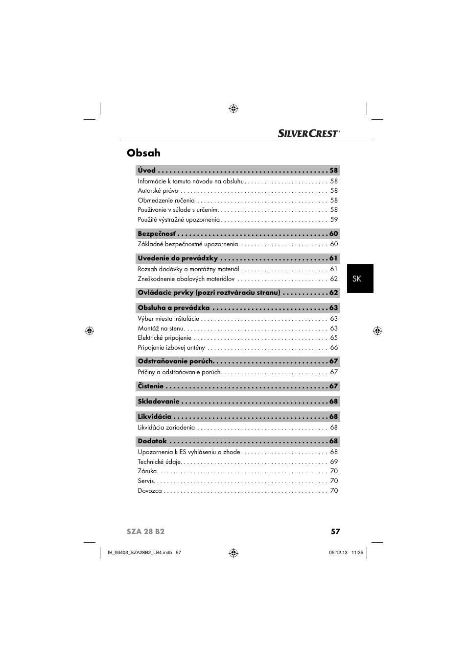 Silvercrest SZA 28 B2 User Manual | Page 60 / 88