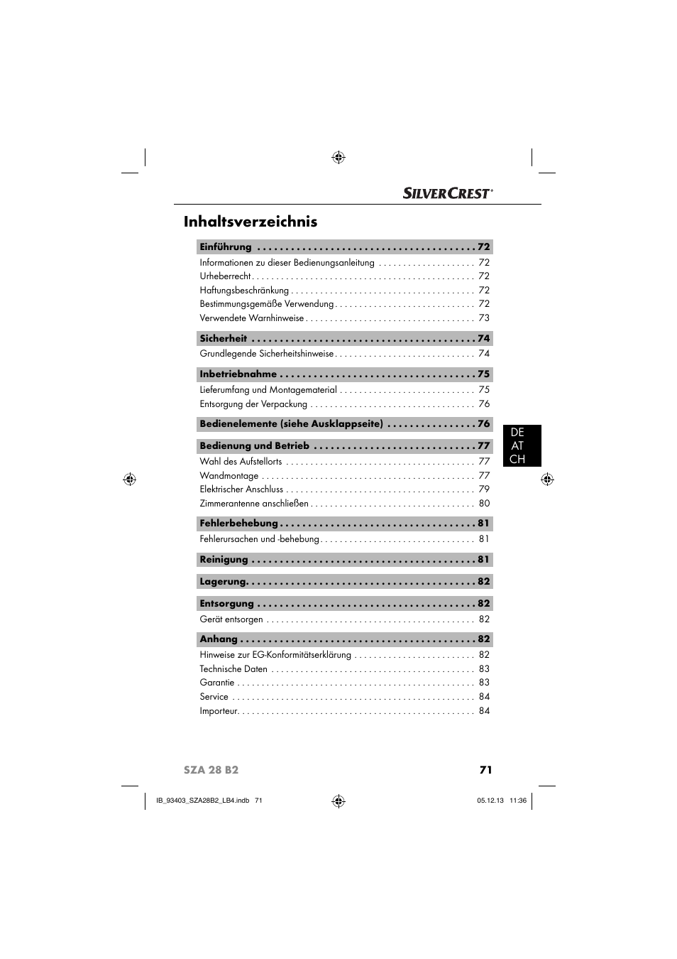 Silvercrest SZA 28 B2 User Manual | Page 74 / 88