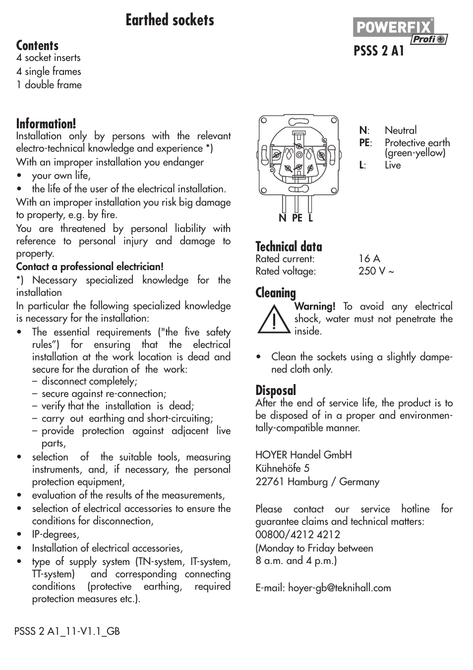 Powerfix PSSS 2 A1 User Manual | 1 page