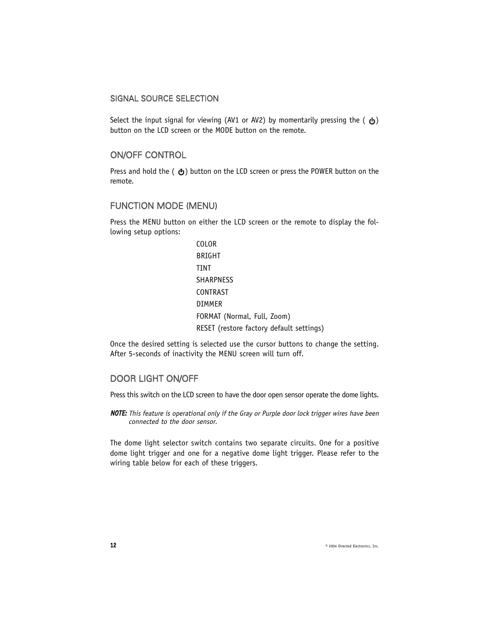 Directed Electronics OHV1500 User Manual | Page 12 / 16