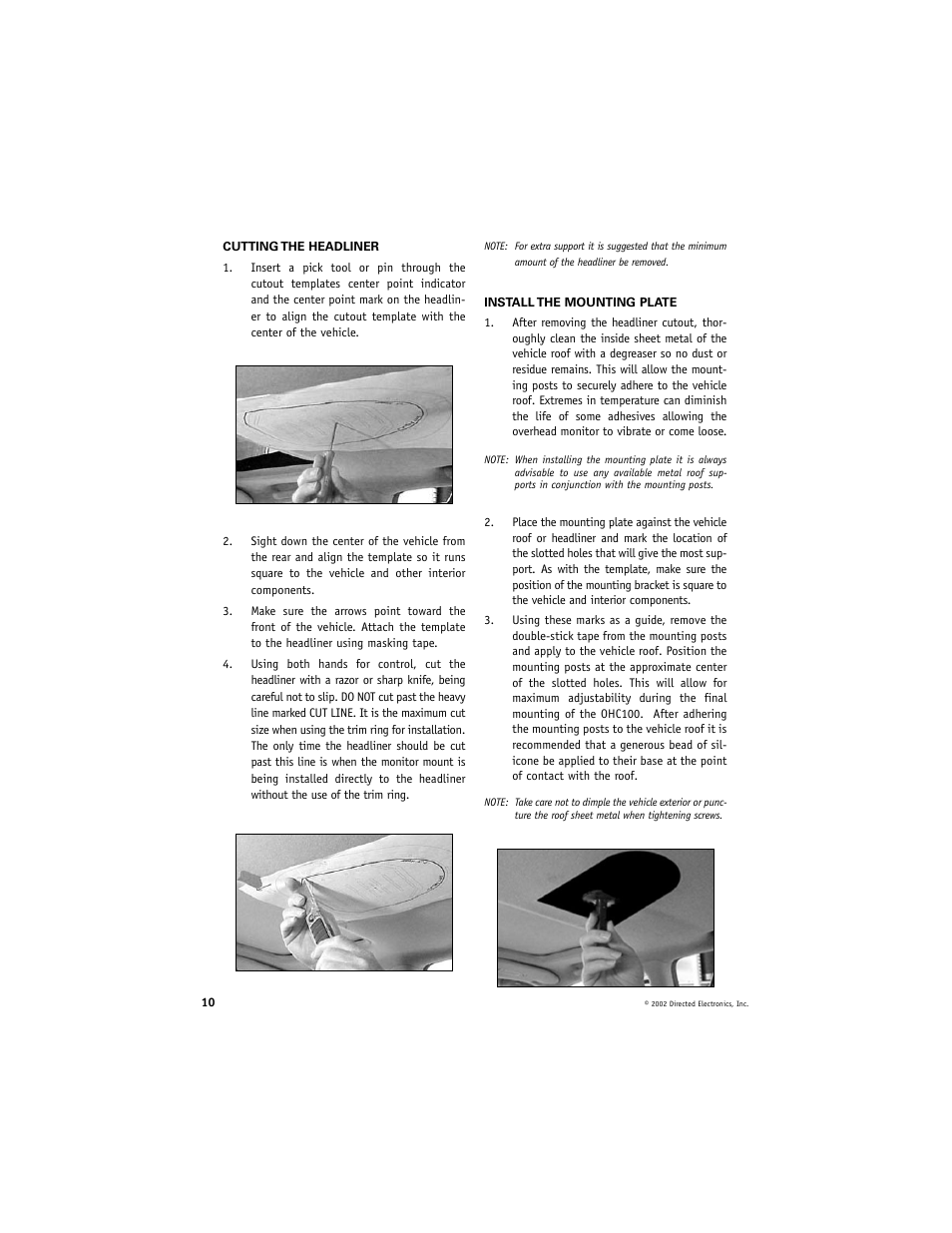 Directed Video OHC100 User Manual | Page 10 / 16