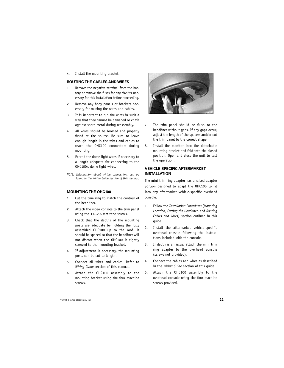 Directed Video OHC100 User Manual | Page 11 / 16