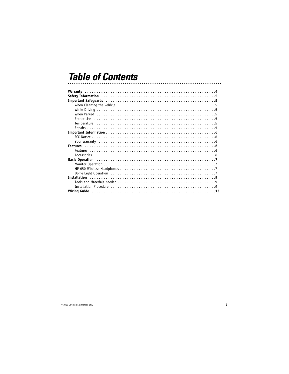 Directed Video OHC100 User Manual | Page 3 / 16