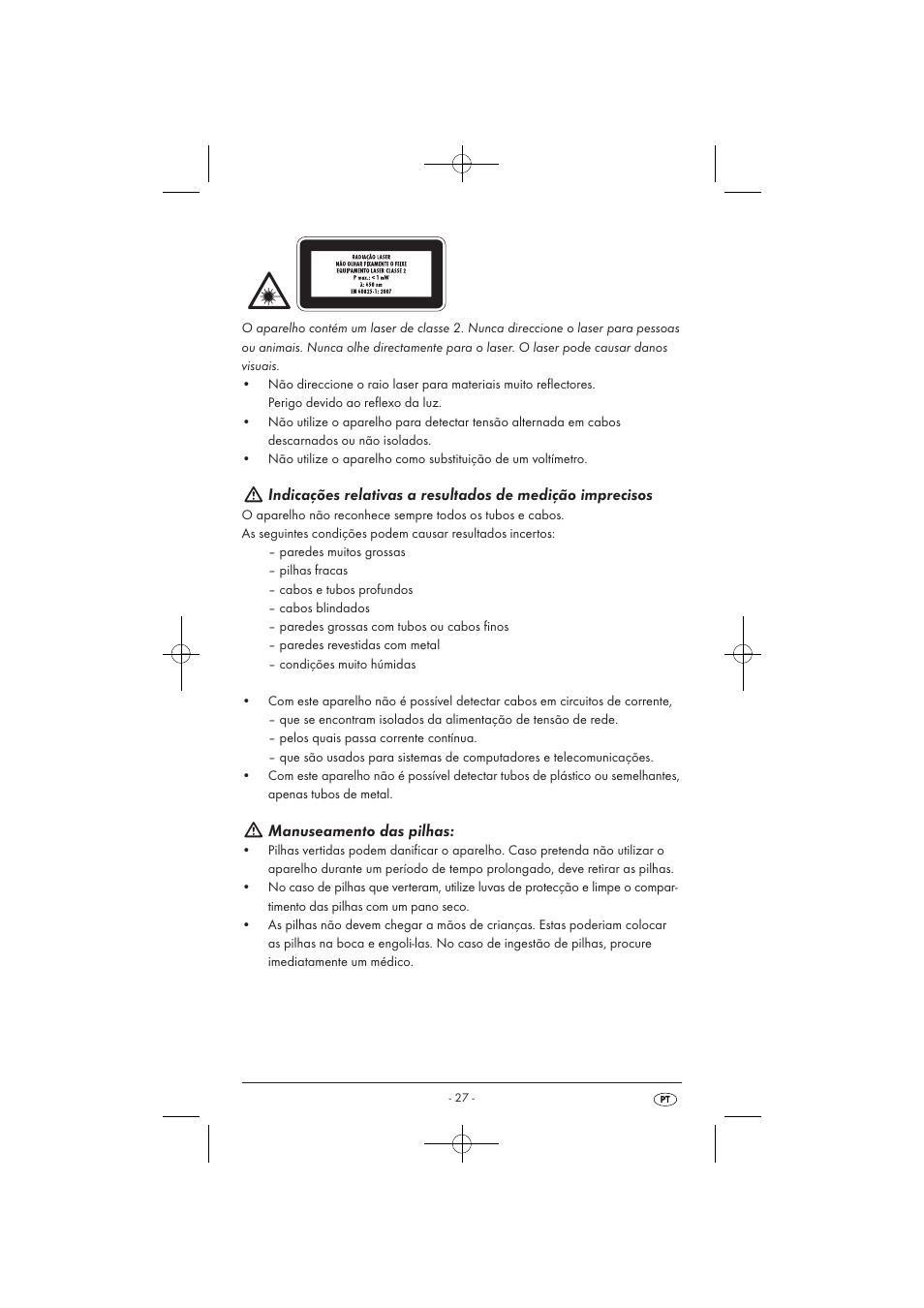 Manuseamento das pilhas | Powerfix KH 3236 User Manual | Page 29 / 62