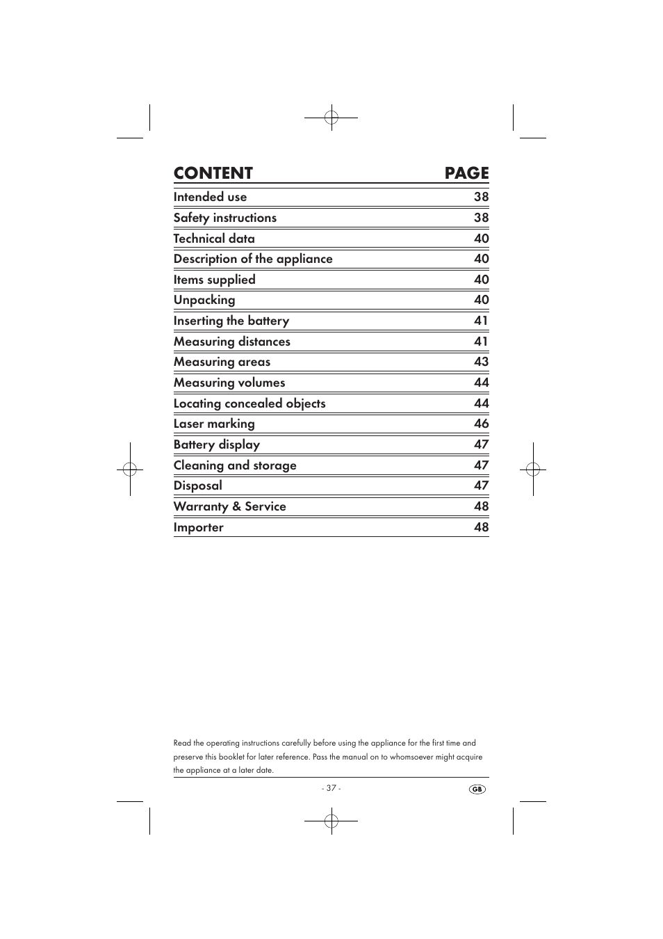 Content page | Powerfix KH 3236 User Manual | Page 39 / 62