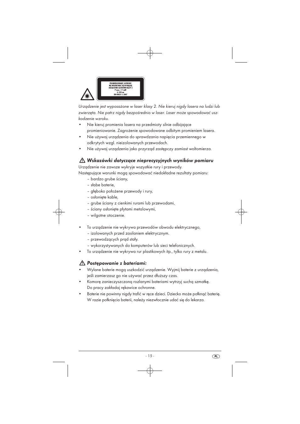 Postępowanie z bateriami | Powerfix KH 3236 User Manual | Page 17 / 74