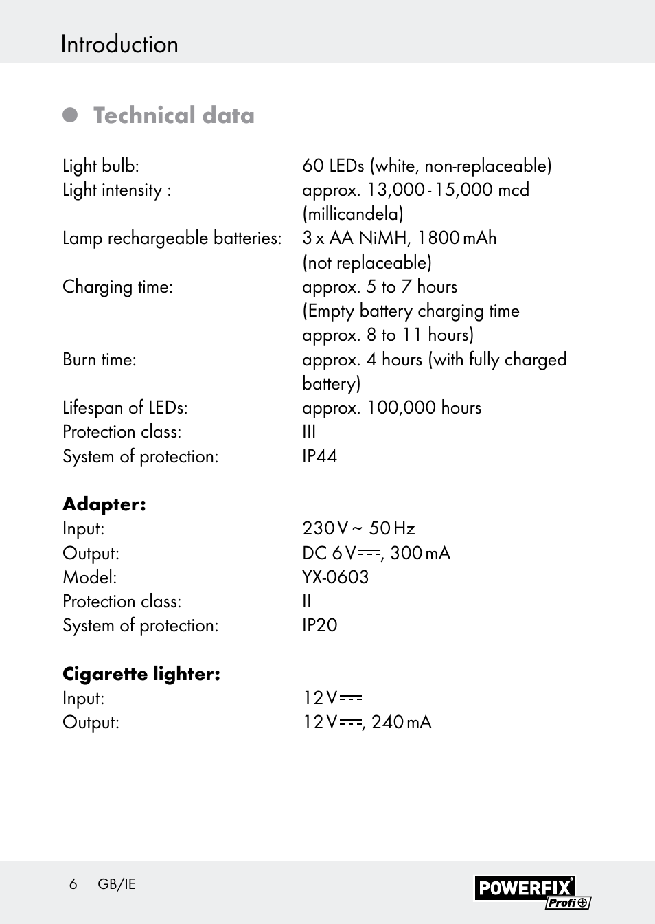 Introduction, Technical data | Powerfix Z30590-BS User Manual | Page 6 / 15