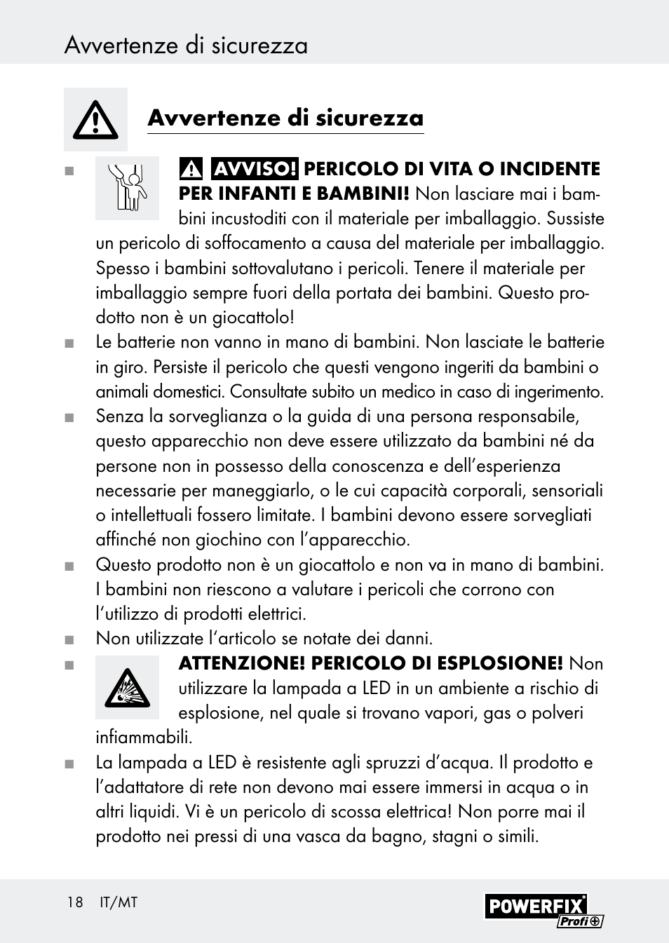 Avvertenze di sicurezza | Powerfix Z30590-BS User Manual | Page 18 / 59