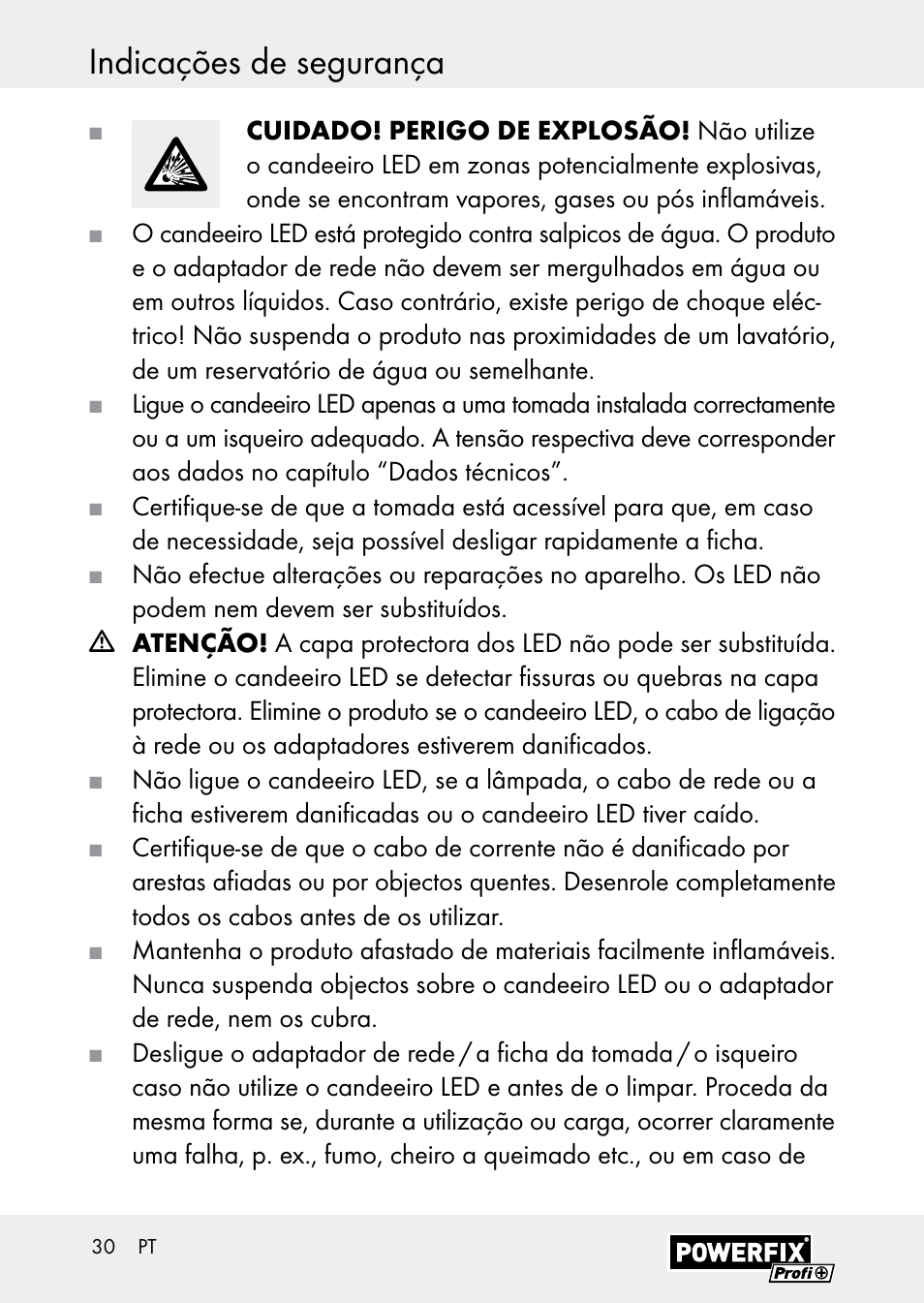 Indicações de segurança | Powerfix Z30590-BS User Manual | Page 30 / 59