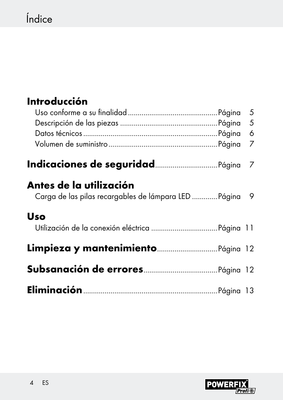 Índice | Powerfix Z30590-BS User Manual | Page 4 / 59