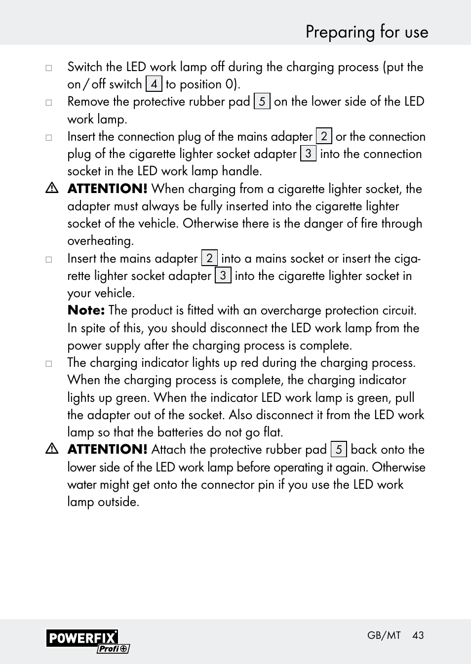 Preparing for use | Powerfix Z30590-BS User Manual | Page 43 / 59