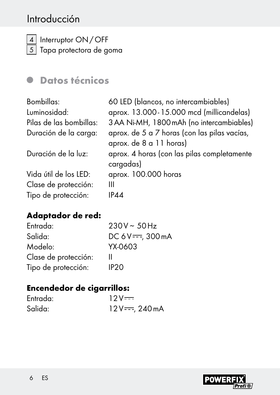 Introducción, Datos técnicos | Powerfix Z30590-BS User Manual | Page 6 / 59