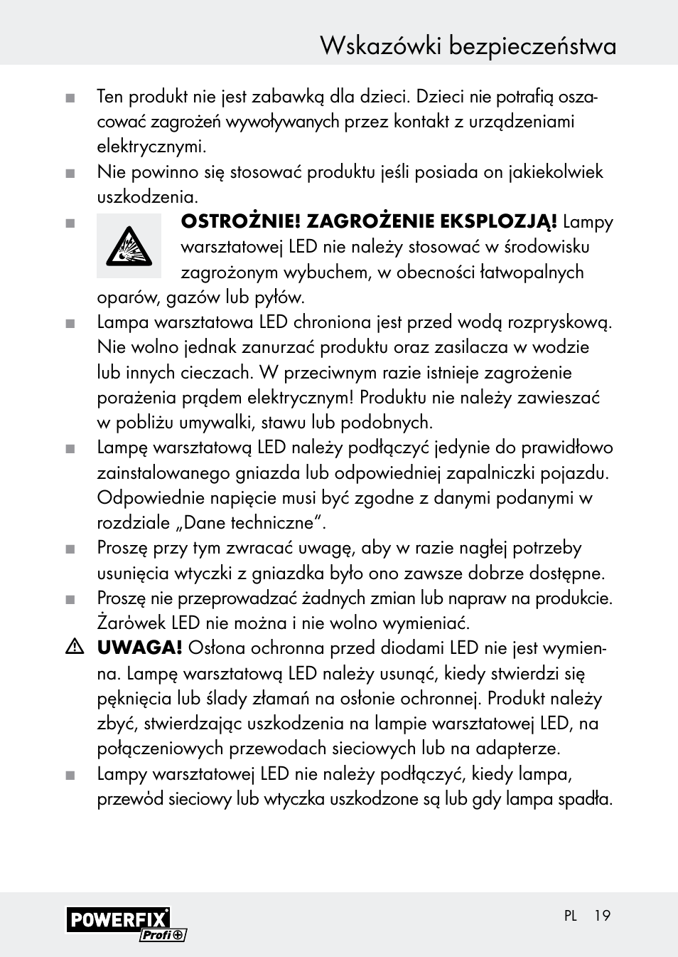 Wskazówki bezpieczeństwa | Powerfix Z30590-BS User Manual | Page 19 / 79