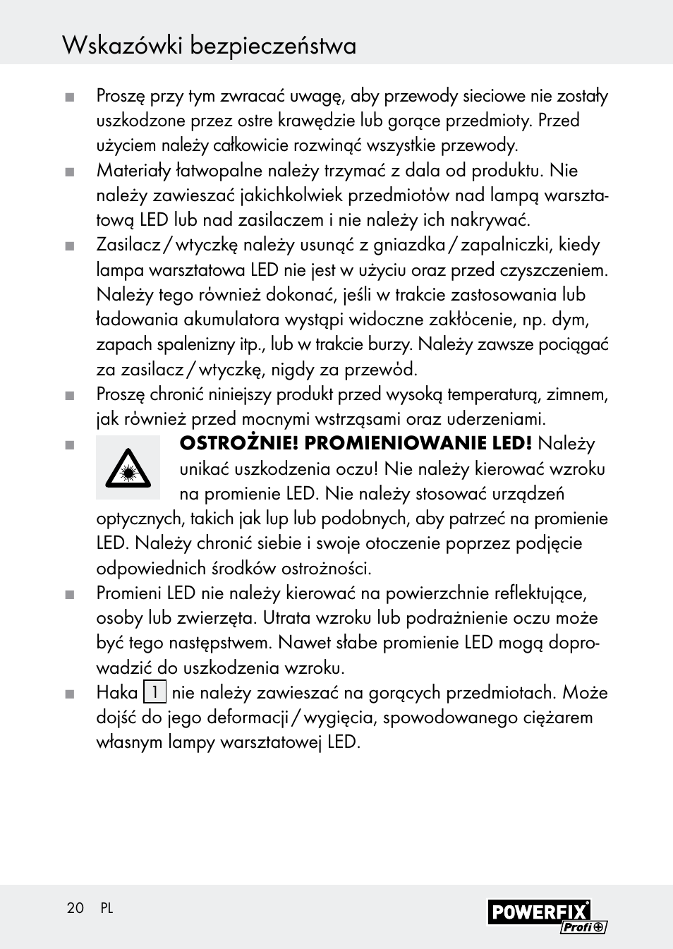 Wskazówki bezpieczeństwa | Powerfix Z30590-BS User Manual | Page 20 / 79