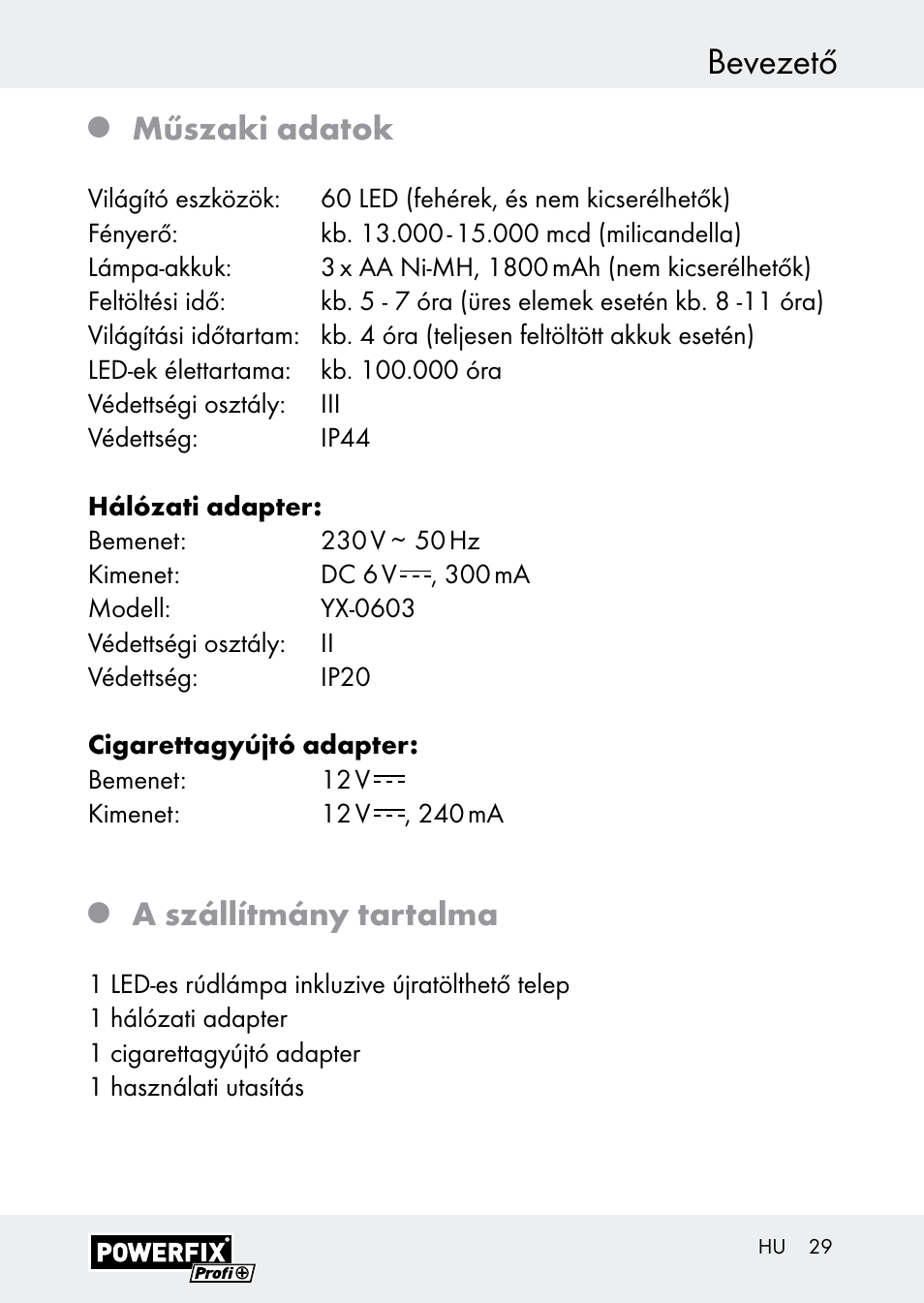 Bevezető, Műszaki adatok, A szállítmány tartalma | Powerfix Z30590-BS User Manual | Page 29 / 79