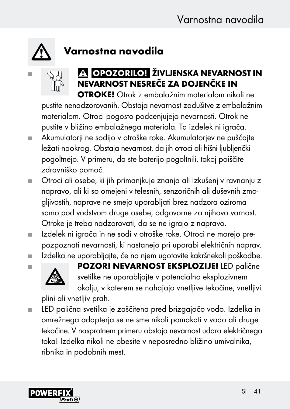 Varnostna navodila | Powerfix Z30590-BS User Manual | Page 41 / 79