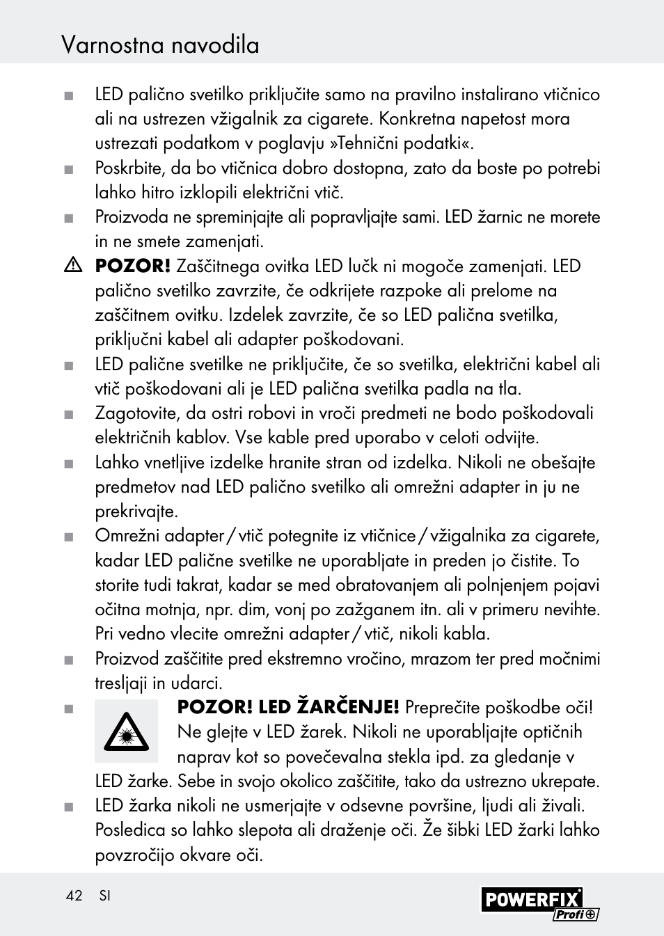 Varnostna navodila | Powerfix Z30590-BS User Manual | Page 42 / 79