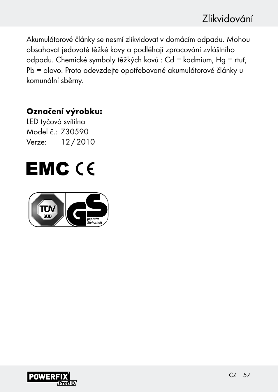 Zlikvidování | Powerfix Z30590-BS User Manual | Page 57 / 79