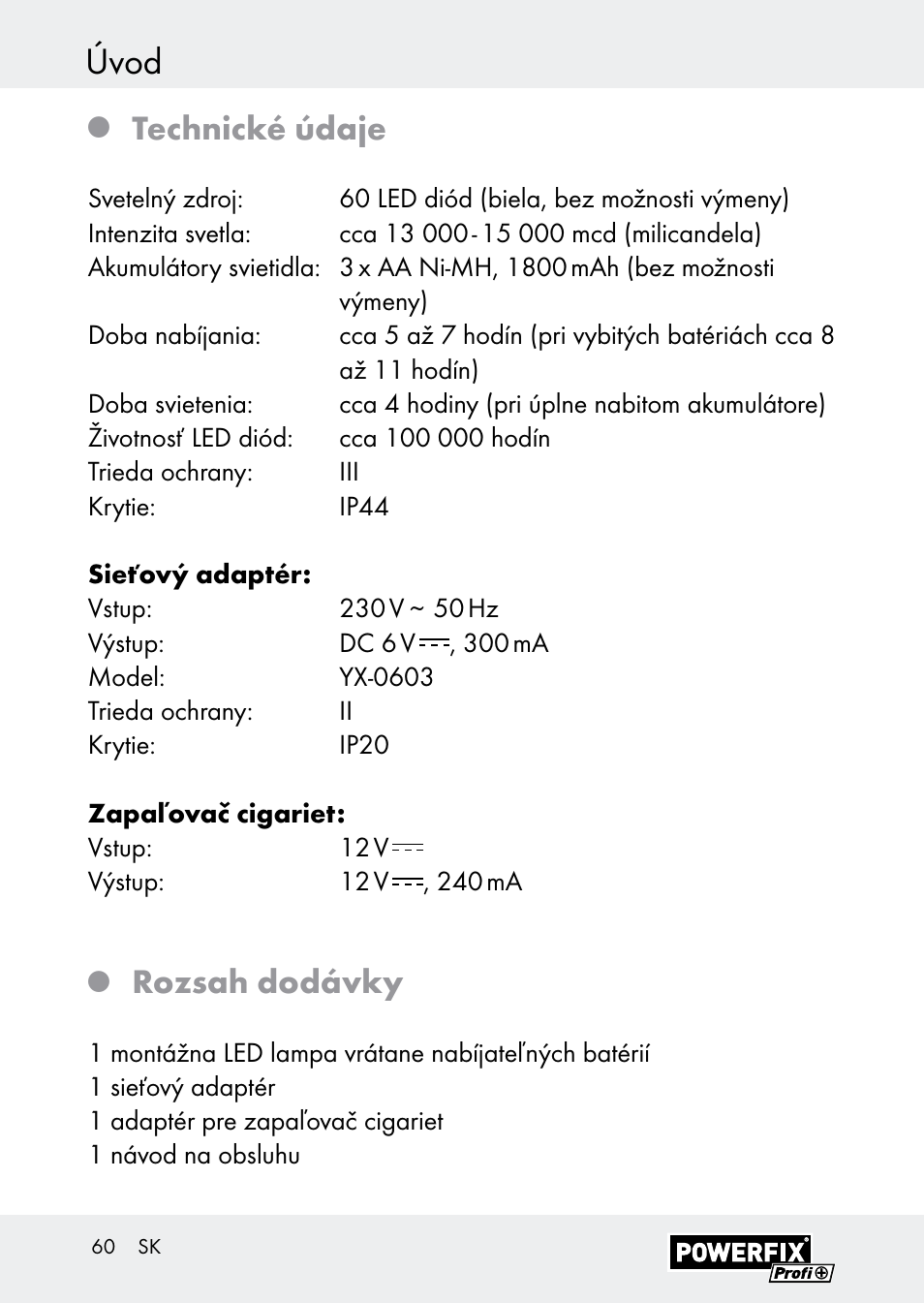 Úvod, Technické údaje, Rozsah dodávky | Powerfix Z30590-BS User Manual | Page 60 / 79