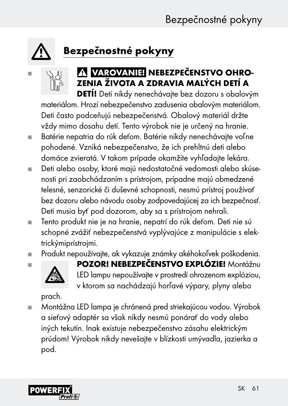 Bezpečnostné pokyny | Powerfix Z30590-BS User Manual | Page 61 / 79