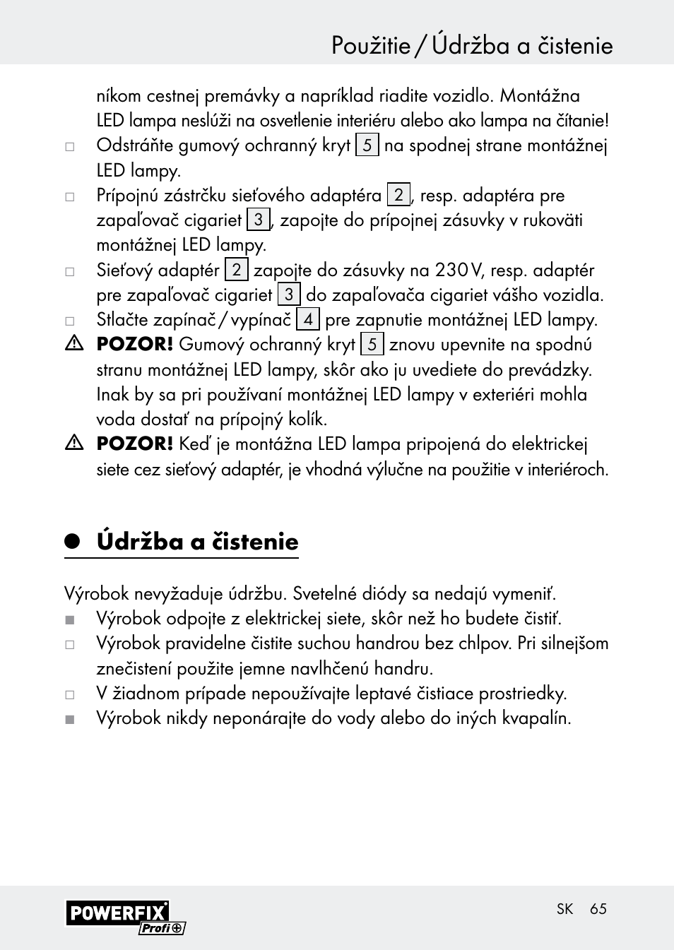 Použitie / údržba a čistenie, Údržba a čistenie | Powerfix Z30590-BS User Manual | Page 65 / 79