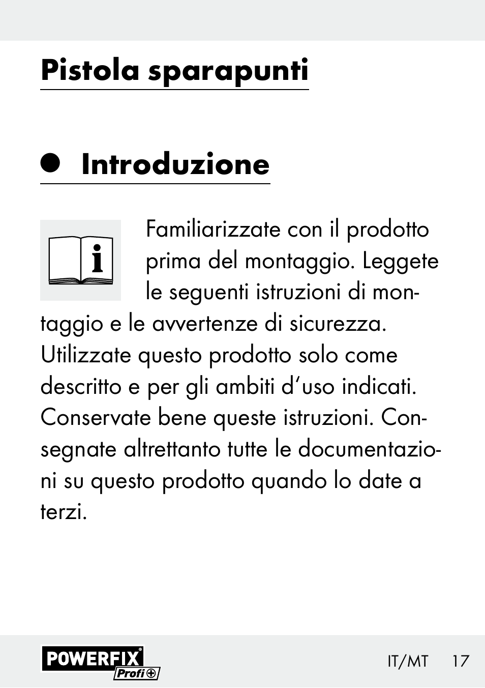 Pistola sparapunti, Introduzione | Powerfix Z29621 User Manual | Page 17 / 59