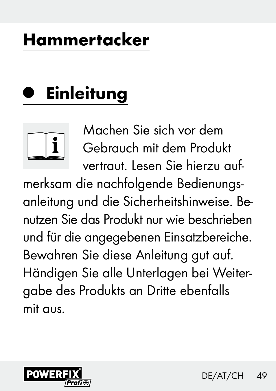 Hammertacker, Einleitung | Powerfix Z29621 User Manual | Page 49 / 59