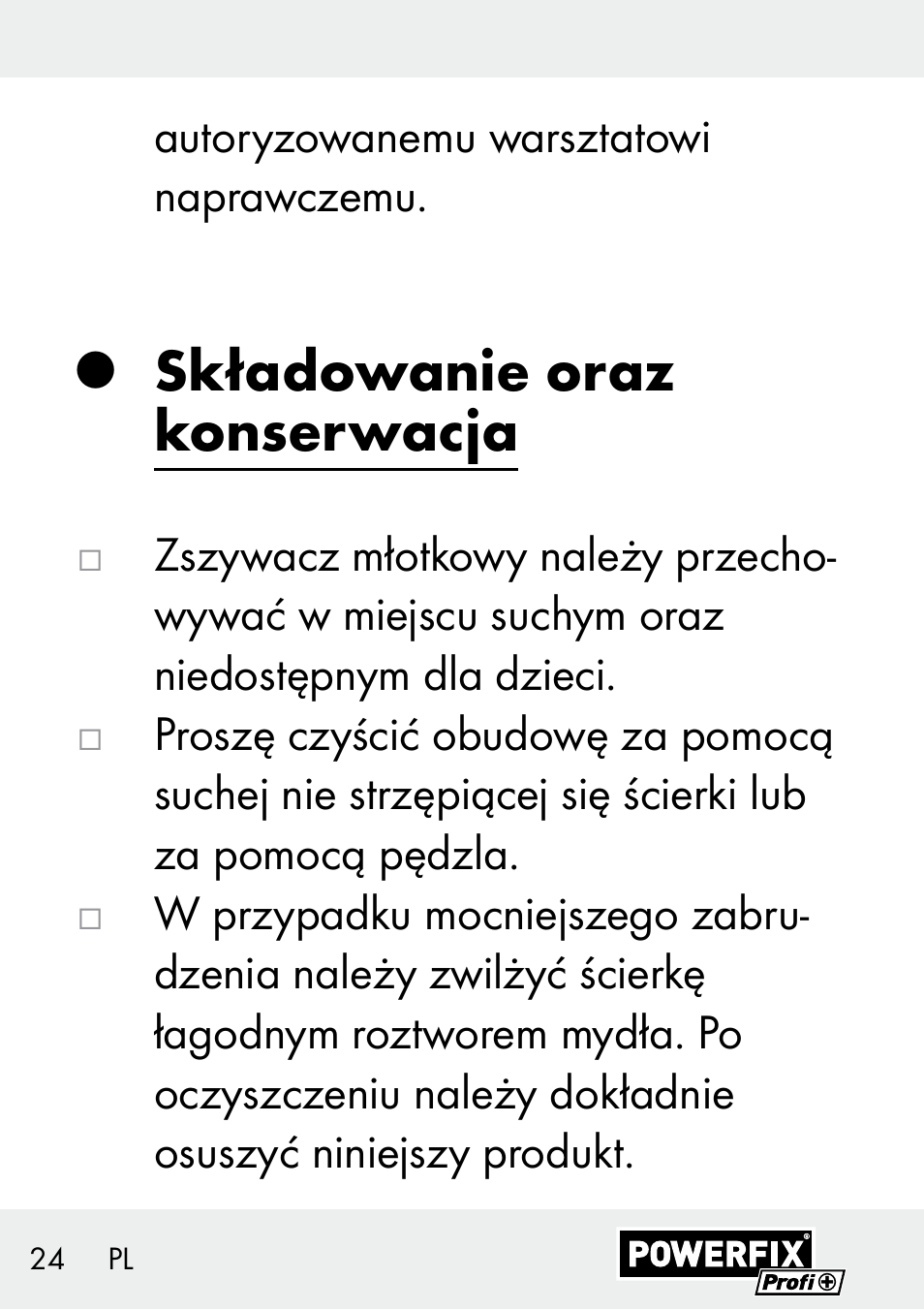 Składowanie oraz konserwacja | Powerfix Z29621 User Manual | Page 24 / 78