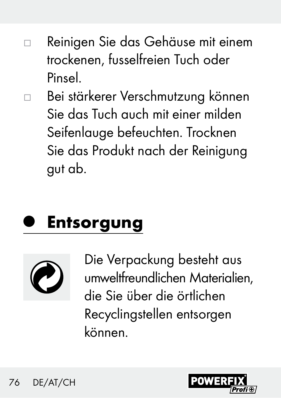 Entsorgung | Powerfix Z29621 User Manual | Page 76 / 78