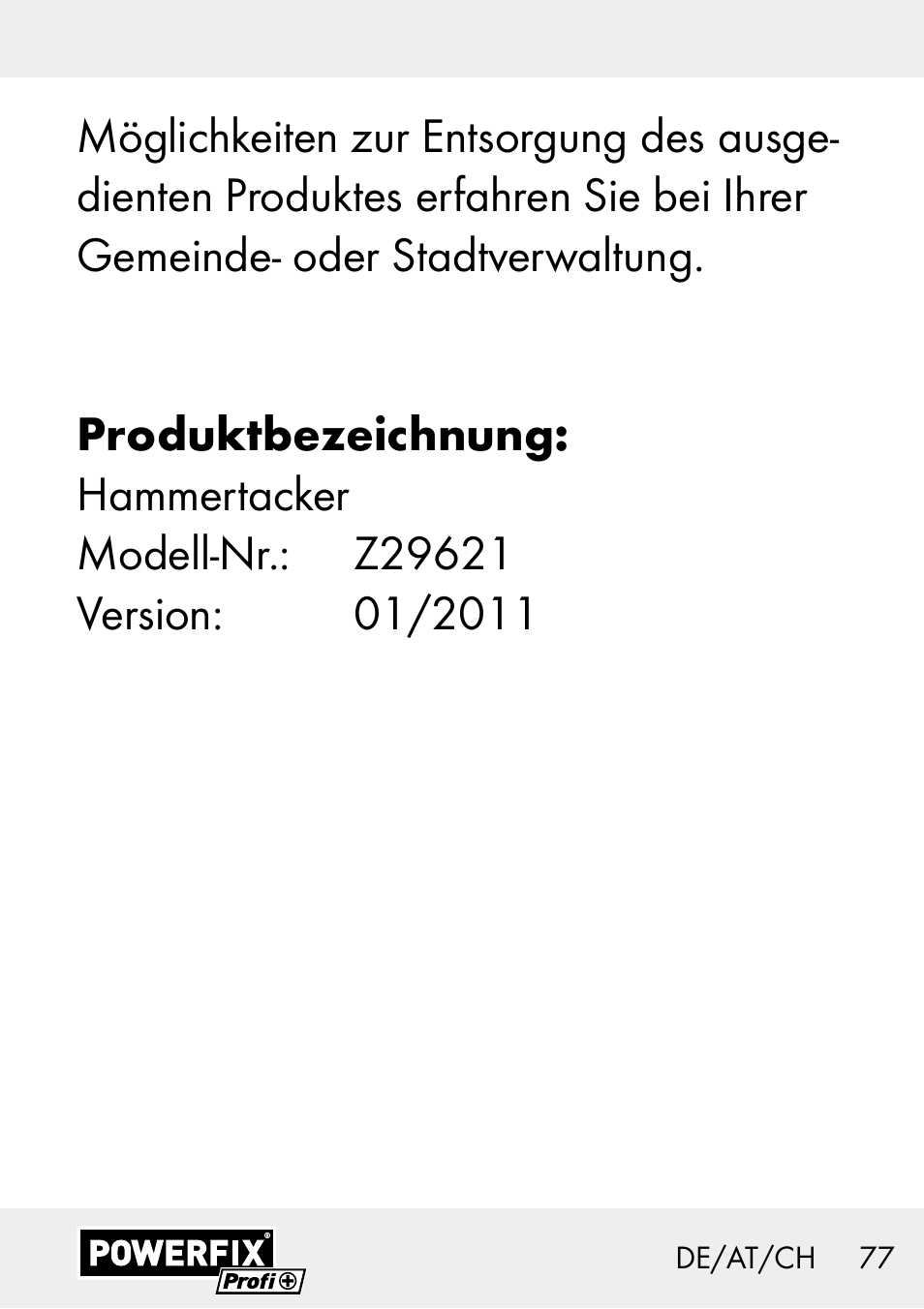 Powerfix Z29621 User Manual | Page 77 / 78
