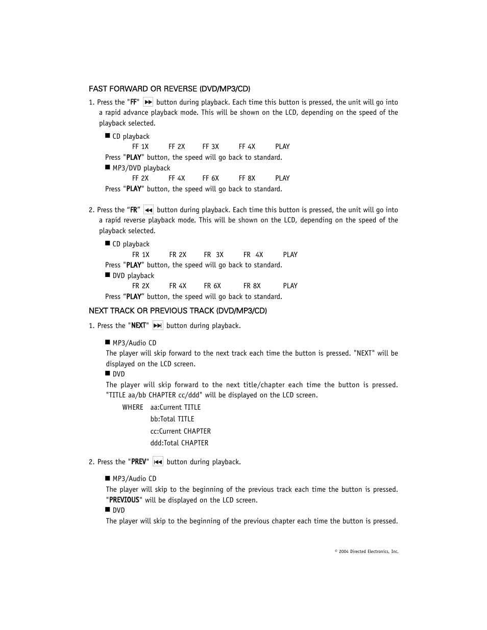 Directed Electronics OHD1040 User Manual | Page 16 / 20