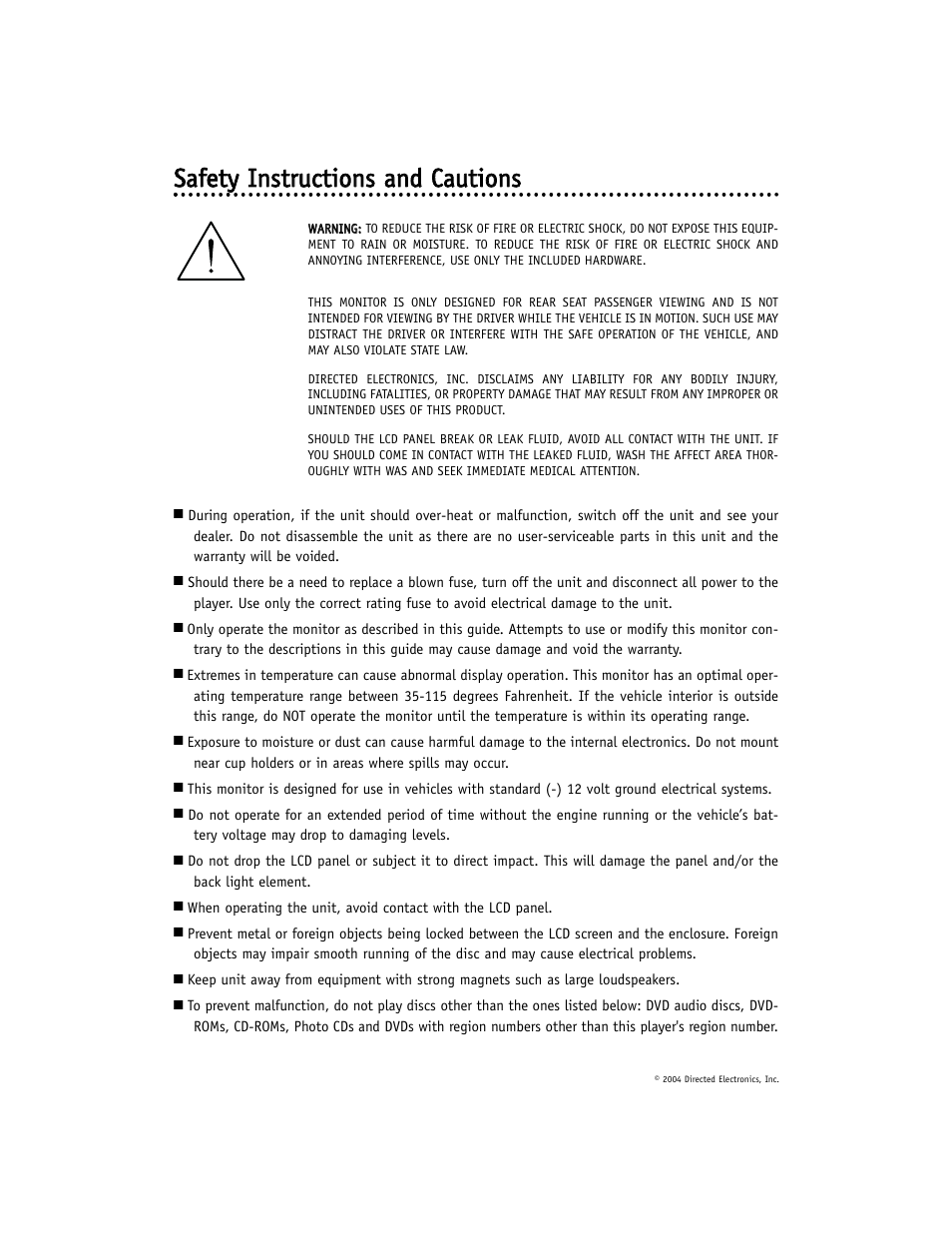 Directed Electronics OHD1040 User Manual | Page 4 / 20