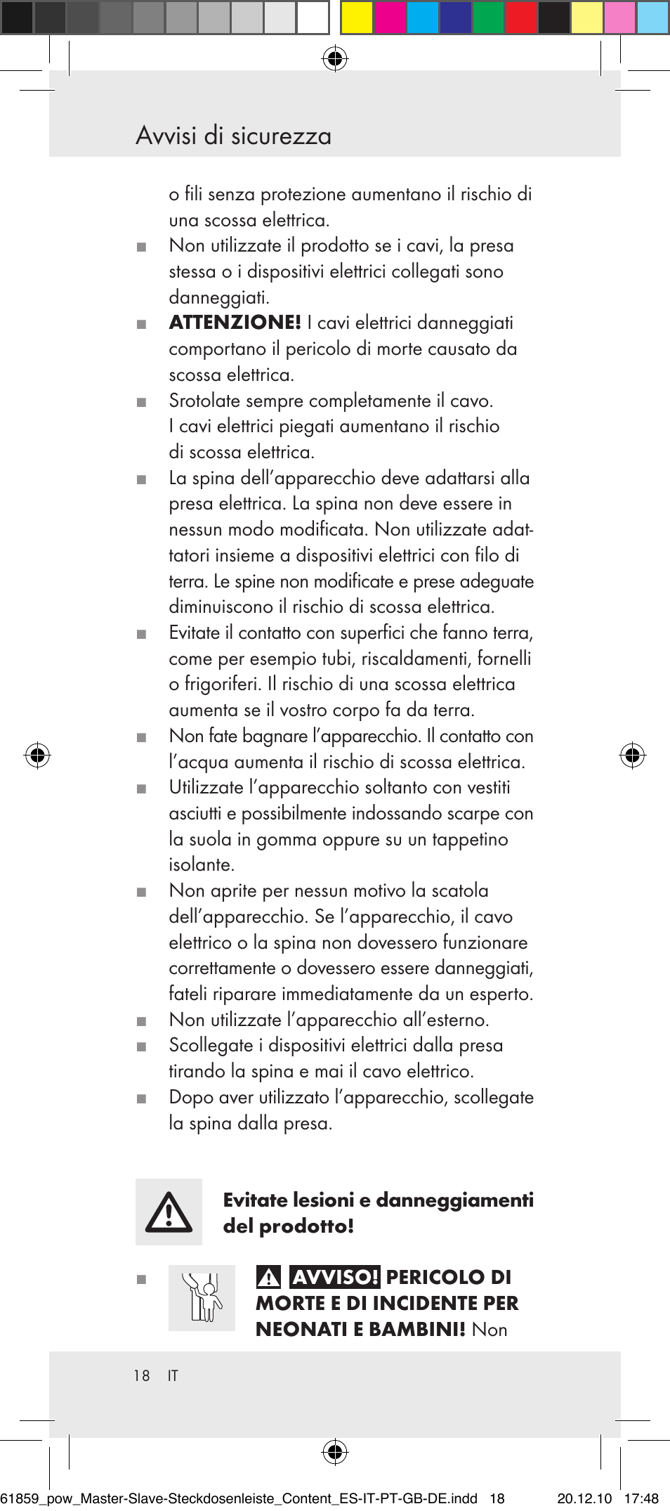 Avvisi di sicurezza | Powerfix Digital Master-Slave Extension Lead User Manual | Page 14 / 52